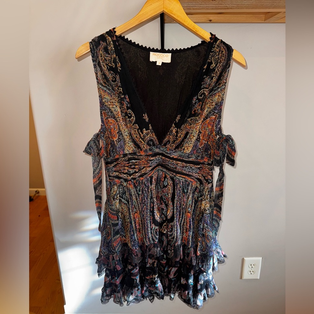 Rococo Sand Black and Pink Mini Dress